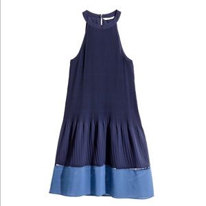 NWT H&M Blue & Navy Pleated Dainty Dress